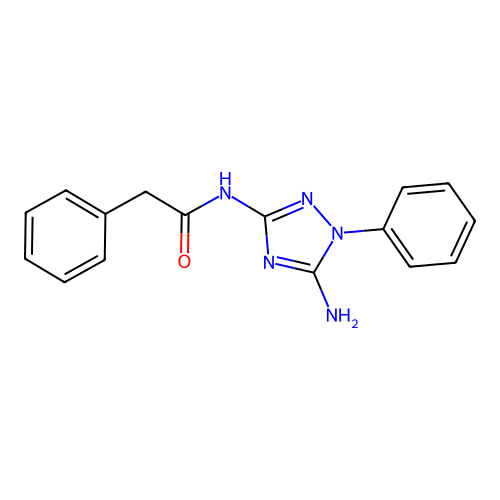N-(5-amino-1-phenyl-1H-1,2,4-triazol-3-yl)-2-phenylacetamide structure