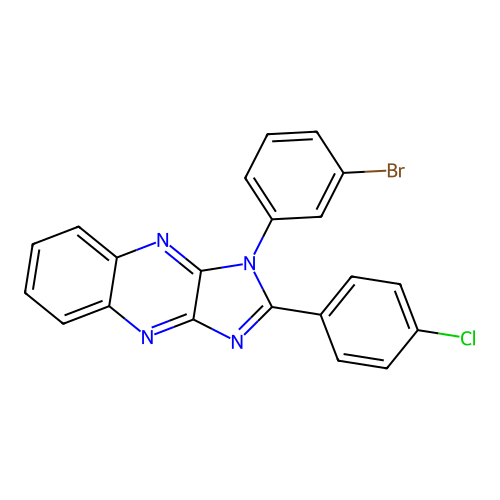 1-(3-bromophenyl)-2-(4-chlorophenyl)-1H-imidazo[4,5-b]quinoxaline structure