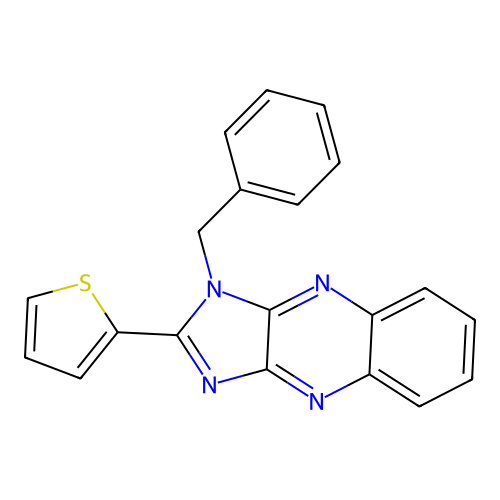 1-benzyl-2-(thiophen-2-yl)-1H-imidazo[4,5-b]quinoxaline structure