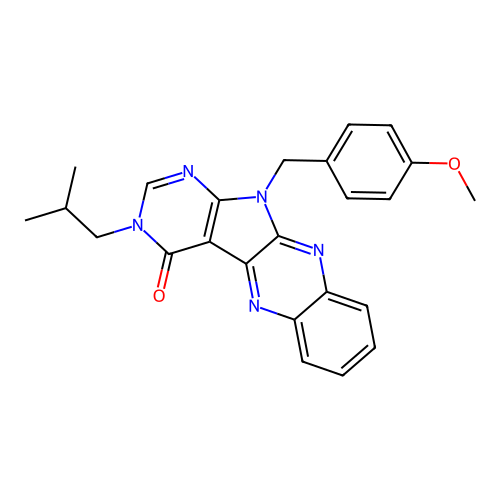 3-isobutyl-11-(4-methoxybenzyl)-3H-pyrimido[5',4':4,5]pyrrolo[2,3-b]quinoxalin-4(11H)-one structure