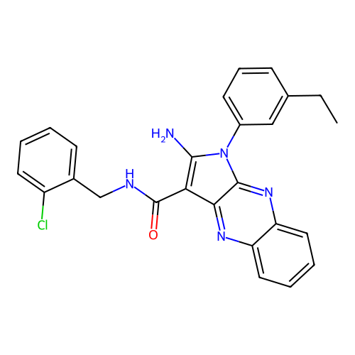 2-amino-N-(2-chlorobenzyl)-1-(3-ethylphenyl)-1H-pyrrolo[2,3-b]quinoxaline-3-carboxamide structure