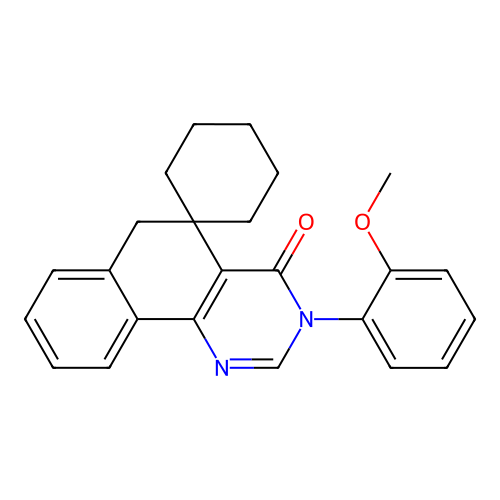 3-(2-methoxyphenyl)-3H-spiro[benzo[h]quinazoline-5,1'-cyclohexan]-4(6H)-one structure