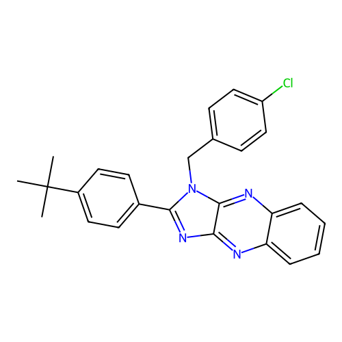2-(4-tert-butylphenyl)-1-(4-chlorobenzyl)-1H-imidazo[4,5-b]quinoxaline structure