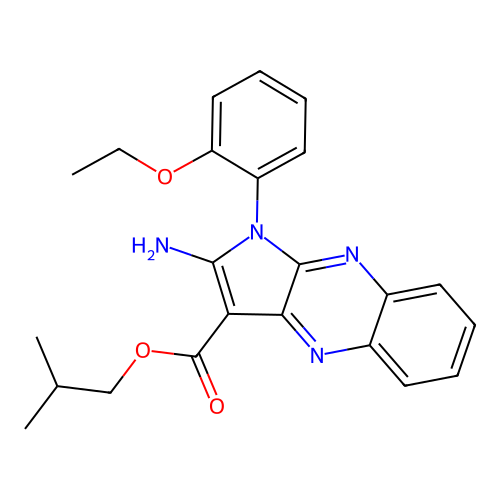 2-methylpropyl 2-amino-1-(2-ethoxyphenyl)-1H-pyrrolo[2,3-b]quinoxaline-3-carboxylate structure