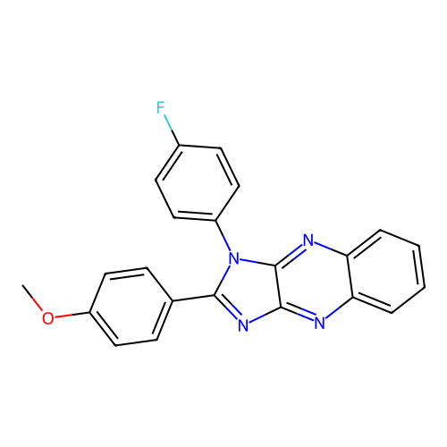 1-(4-fluorophenyl)-2-(4-methoxyphenyl)-1H-imidazo[4,5-b]quinoxaline structure
