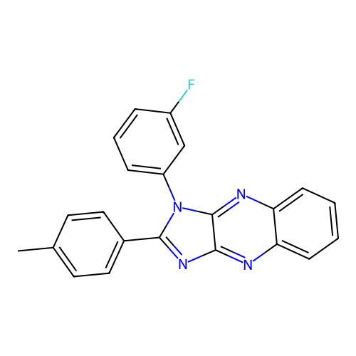 1-(3-fluorophenyl)-2-(4-methylphenyl)-1H-imidazo[4,5-b]quinoxaline structure