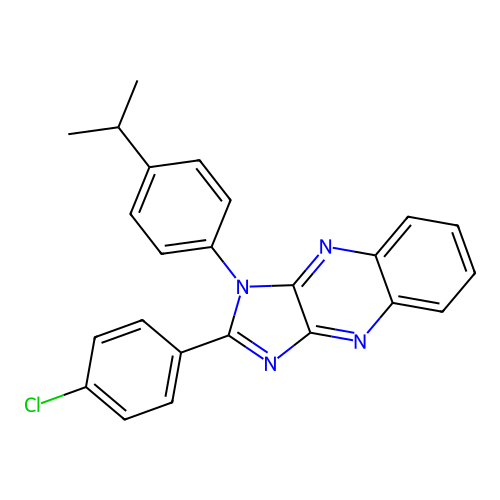 2-(4-chlorophenyl)-1-[4-(propan-2-yl)phenyl]-1H-imidazo[4,5-b]quinoxaline structure