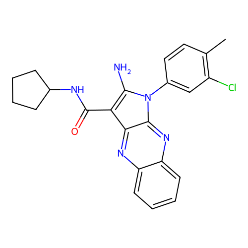 2-amino-1-(3-chloro-4-methylphenyl)-N-cyclopentyl-1H-pyrrolo[2,3-b]quinoxaline-3-carboxamide structure