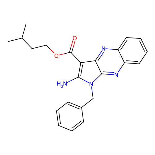 3-methylbutyl 2-amino-1-benzyl-1H-pyrrolo[2,3-b]quinoxaline-3-carboxylate structure