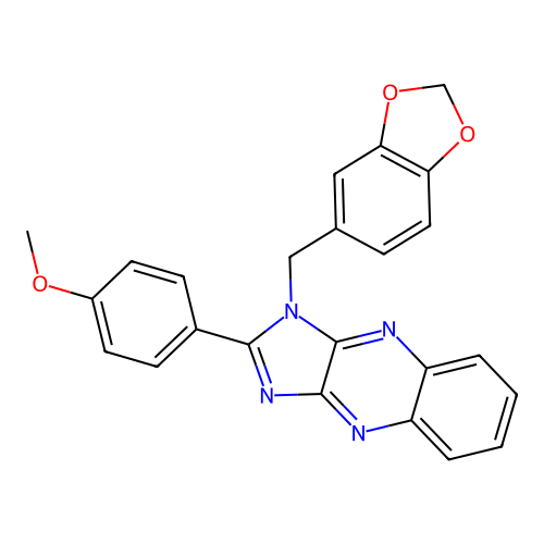 1-(1,3-benzodioxol-5-ylmethyl)-2-(4-methoxyphenyl)-1H-imidazo[4,5-b]quinoxaline structure