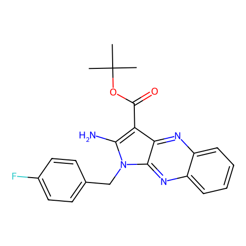 tert-butyl 2-amino-1-(4-fluorobenzyl)-1H-pyrrolo[2,3-b]quinoxaline-3-carboxylate structure