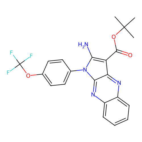 tert-butyl 2-amino-1-[4-(trifluoromethoxy)phenyl]pyrrolo[3,2-b]quinoxaline-3-carboxylate structure