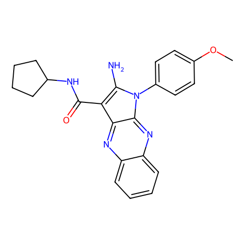 2-amino-N-cyclopentyl-1-(4-methoxyphenyl)-1H-pyrrolo[2,3-b]quinoxaline-3-carboxamide structure