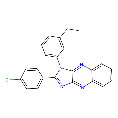 2-(4-chlorophenyl)-1-(3-ethylphenyl)-1H-imidazo[4,5-b]quinoxaline structure