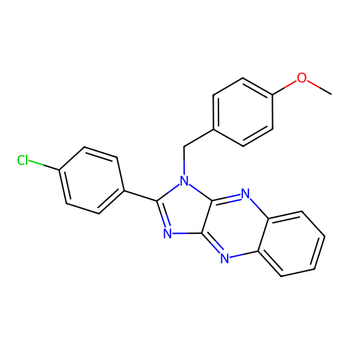 2-(4-chlorophenyl)-1-(4-methoxybenzyl)-1H-imidazo[4,5-b]quinoxaline structure