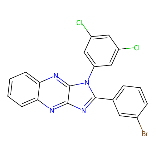 2-(3-bromophenyl)-1-(3,5-dichlorophenyl)-1H-imidazo[4,5-b]quinoxaline structure