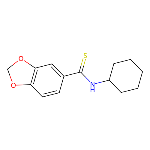 N-cyclohexyl-1,3-benzodioxole-5-carbothioamide structure
