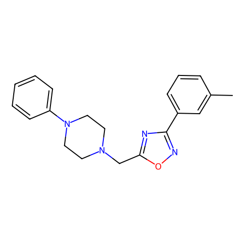 1-{[3-(3-Methylphenyl)-1,2,4-oxadiazol-5-yl]methyl}-4-phenylpiperazine structure