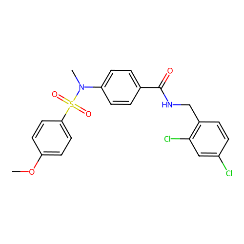 N-[(2,4-dichlorophenyl)methyl]-4-[(4-methoxyphenyl)sulfonyl-methylamino]benzamide structure
