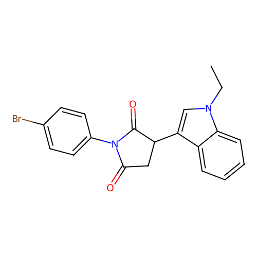 1-(4-bromophenyl)-3-(1-ethyl-1H-indol-3-yl)pyrrolidine-2,5-dione structure