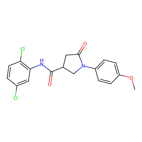 N-(2,5-dichlorophenyl)-1-(4-methoxyphenyl)-5-oxopyrrolidine-3-carboxamide structure