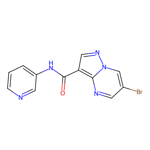 6-bromo-N-pyridin-3-ylpyrazolo[1,5-a]pyrimidine-3-carboxamide structure