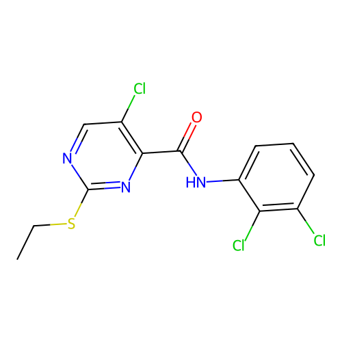 5-chloro-N-(2,3-dichlorophenyl)-2-(ethylsulfanyl)pyrimidine-4-carboxamide structure