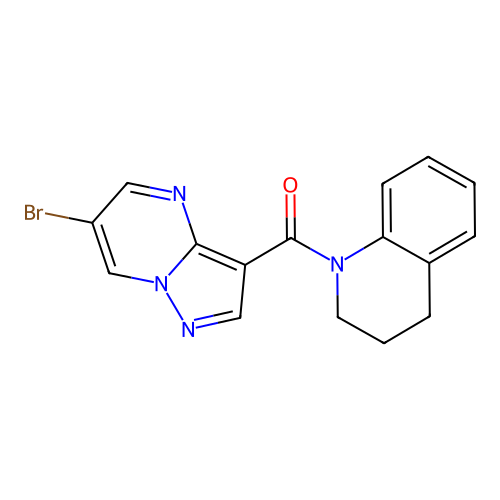 (6-bromopyrazolo[1,5-a]pyrimidin-3-yl)-(3,4-dihydro-2H-quinolin-1-yl)methanone structure