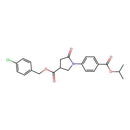 4-Chlorobenzyl 1-[4-(isopropoxycarbonyl)phenyl]-5-oxo-3-pyrrolidinecarboxylate structure