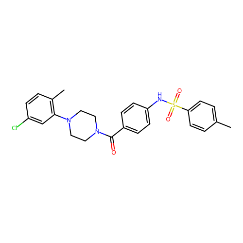 N-[4-[4-(5-chloro-2-methylphenyl)piperazine-1-carbonyl]phenyl]-4-methylbenzenesulfonamide structure