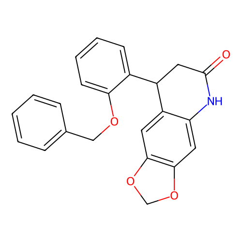 8-(2-phenylmethoxyphenyl)-7,8-dihydro-5H-[1,3]dioxolo[4,5-g]quinolin-6-one structure