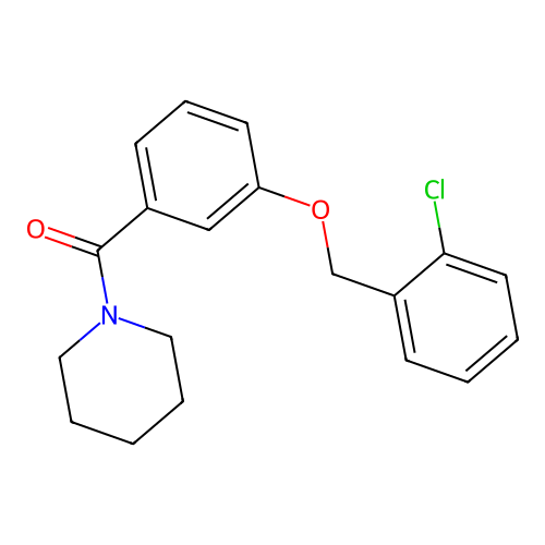 [3-[(2-Chlorophenyl)methoxy]phenyl]-1-piperidinylmethanone structure