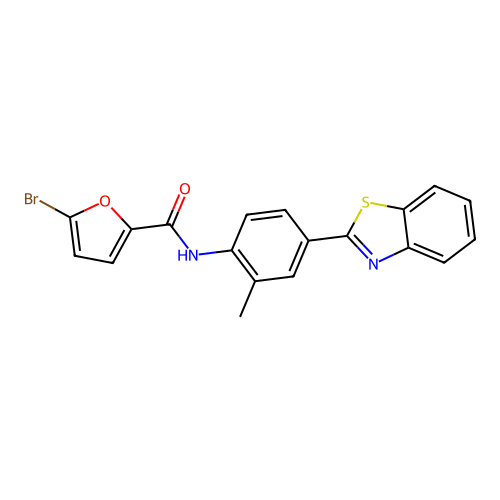 N-[4-(1,3-benzothiazol-2-yl)-2-methylphenyl]-5-bromofuran-2-carboxamide structure