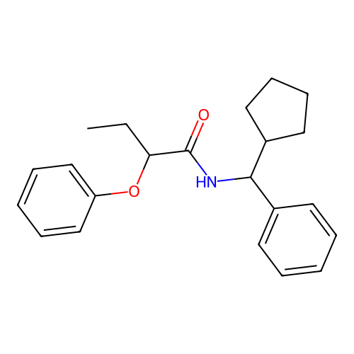 N-[cyclopentyl(phenyl)methyl]-2-phenoxybutanamide structure