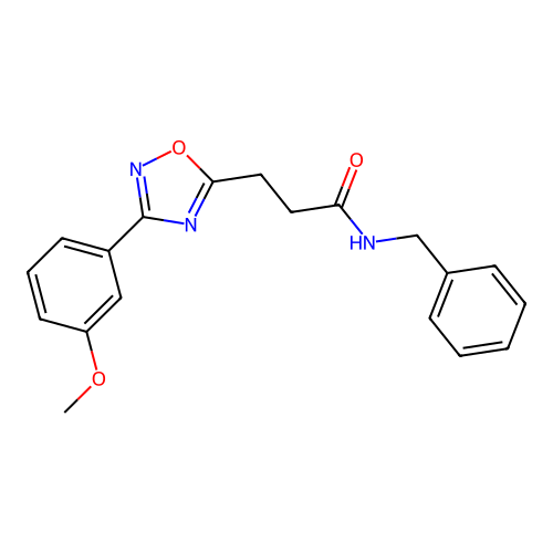 N-benzyl-3-[3-(3-methoxyphenyl)-1,2,4-oxadiazol-5-yl]propanamide structure