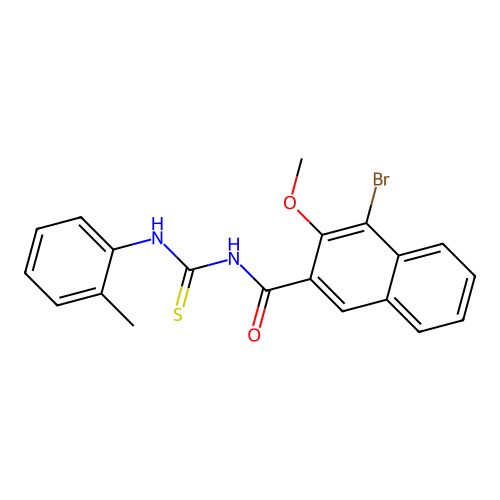 4-bromo-3-methoxy-N-[(2-methylphenyl)carbamothioyl]naphthalene-2-carboxamide structure