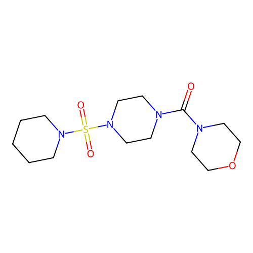 Morpholin-4-yl 4-(piperidylsulfonyl)piperazinyl ketone structure