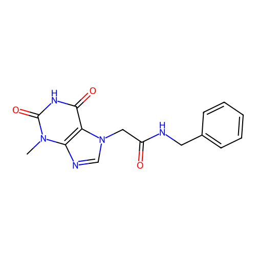 N-benzyl-2-(3-methyl-2,6-dioxopurin-7-yl)acetamide structure
