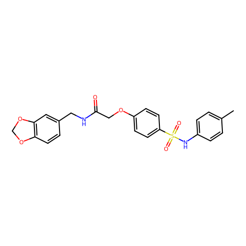 N-(1,3-benzodioxol-5-ylmethyl)-2-[4-[(4-methylphenyl)sulfamoyl]phenoxy]acetamide structure