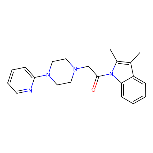 1-(2,3-dimethyl-1H-indol-1-yl)-2-[4-(pyridin-2-yl)piperazin-1-yl]ethanone structure