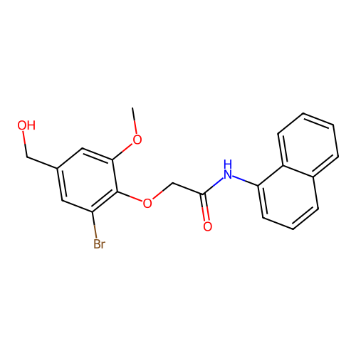 2-[2-bromo-4-(hydroxymethyl)-6-methoxyphenoxy]-N-naphthalen-1-ylacetamide structure