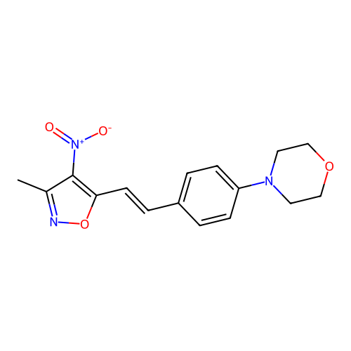4-{4-[2-(3-Methyl-4-nitro-5-isoxazolyl)vinyl]phenyl}morpholine structure