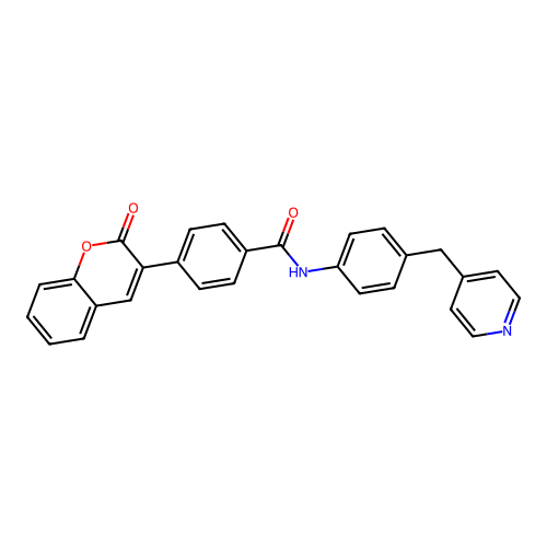 4-(2-oxochromen-3-yl)-N-[4-(pyridin-4-ylmethyl)phenyl]benzamide structure