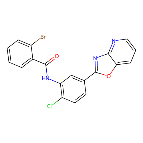 2-bromo-N-[2-chloro-5-([1,3]oxazolo[4,5-b]pyridin-2-yl)phenyl]benzamide structure