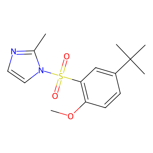 1-[(5-tert-butyl-2-methoxyphenyl)sulfonyl]-2-methyl-1H-imidazole structure