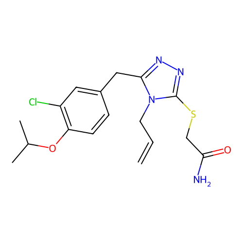 2-{[4-allyl-5-(3-chloro-4-isopropoxybenzyl)-4H-1,2,4-triazol-3-yl]thio}acetamide structure