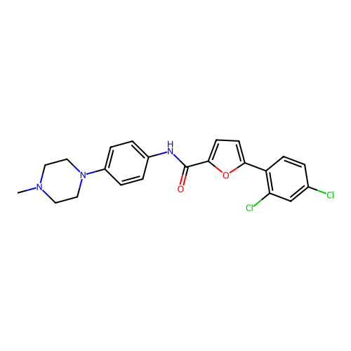 5-(2,4-dichlorophenyl)-N-[4-(4-methylpiperazin-1-yl)phenyl]furan-2-carboxamide structure