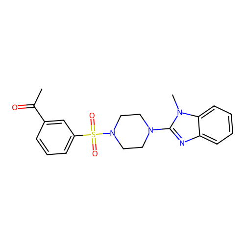 1-[3-[4-(1-Methylbenzimidazol-2-yl)piperazin-1-yl]sulfonylphenyl]ethanone structure