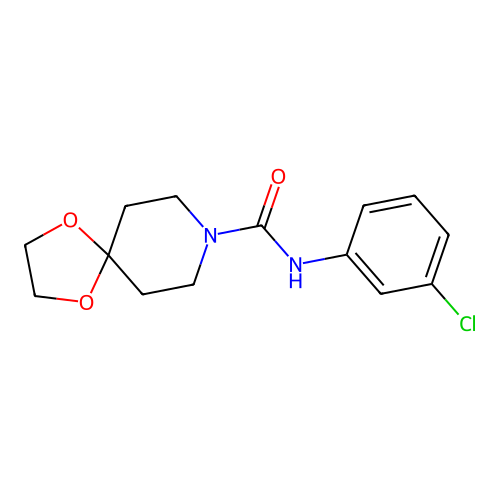 N-(3-chlorophenyl)-1,4-dioxa-8-azaspiro[4.5]decane-8-carboxamide structure