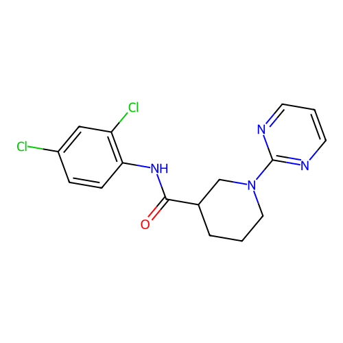 N-(2,4-dichlorophenyl)-1-(pyrimidin-2-yl)piperidine-3-carboxamide structure